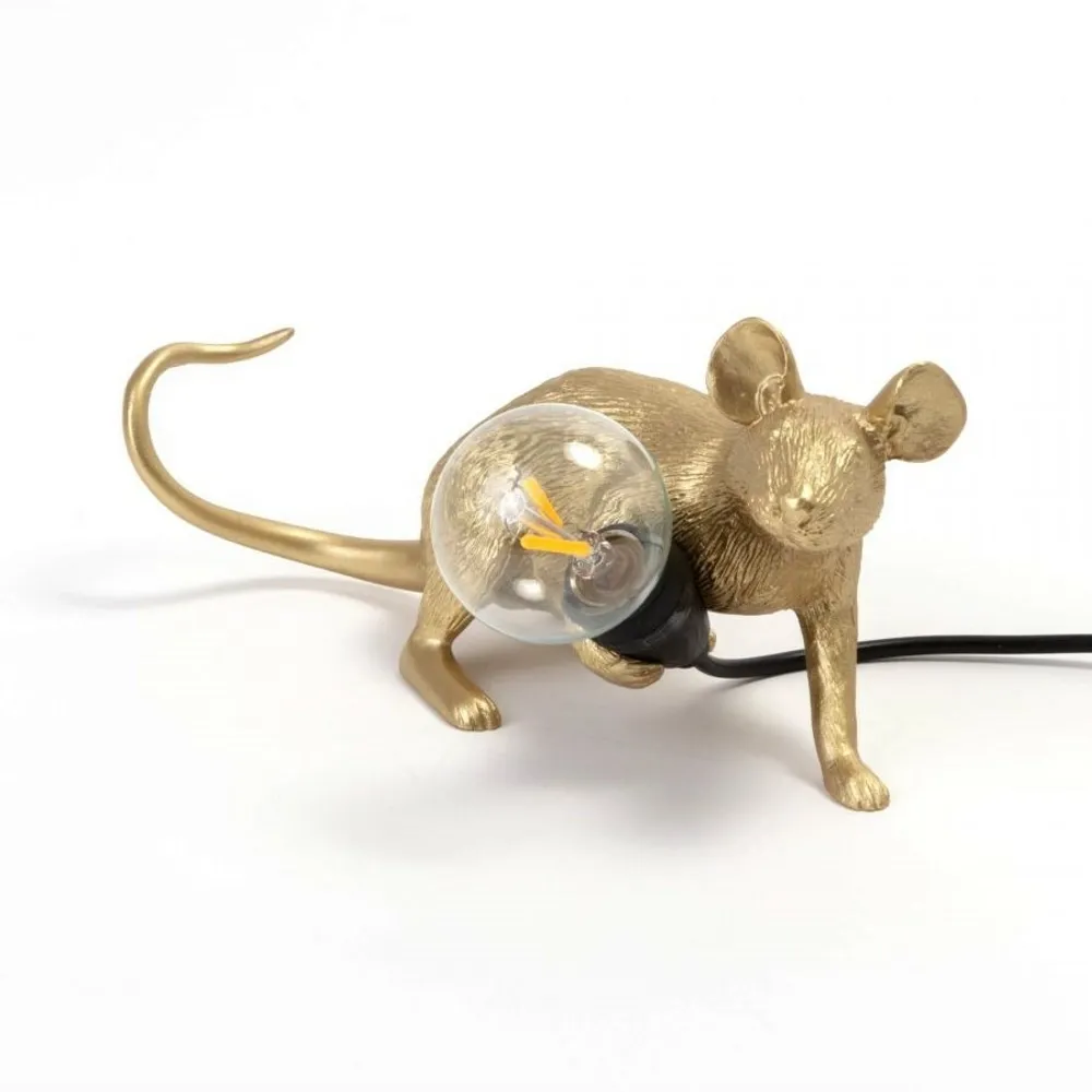 RemontPro - Настольная лампа Seletti Mouse Lamp Lyie Down Gold